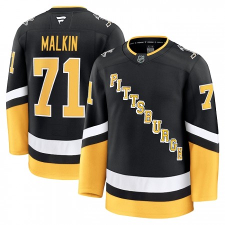 Miehille NHL Pittsburgh Penguins Pelipaita Fanatics Premium Evgeni Malkin 2024-25 Kolmas Musta